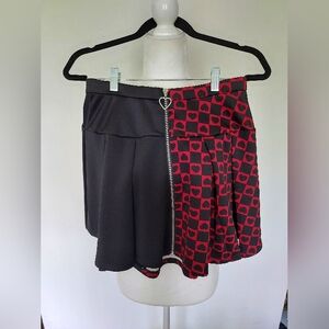 Red & Black split heart skirt